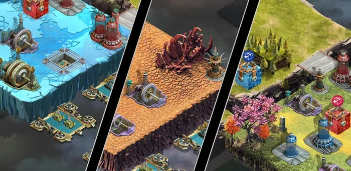 Isometric strategy game with multiple biomes